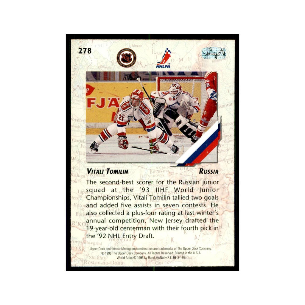 1993 Upper Deck Vitali Tomilin Hockey Cards #278