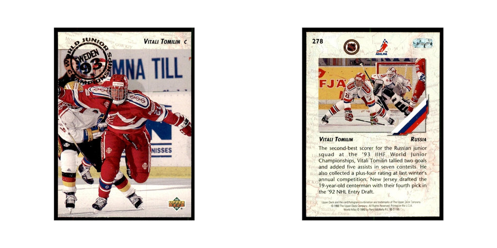 1993 Upper Deck Vitali Tomilin Hockey Cards #278