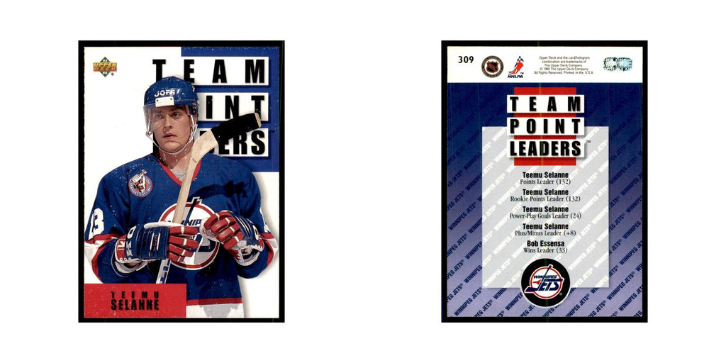 1993 Upper Deck Teemu Selanne Hockey Cards #309