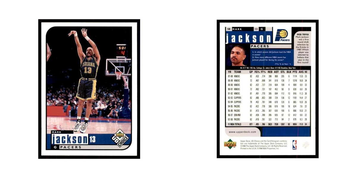 1998 UD Choice Mark Jackson Basketball Cards #58