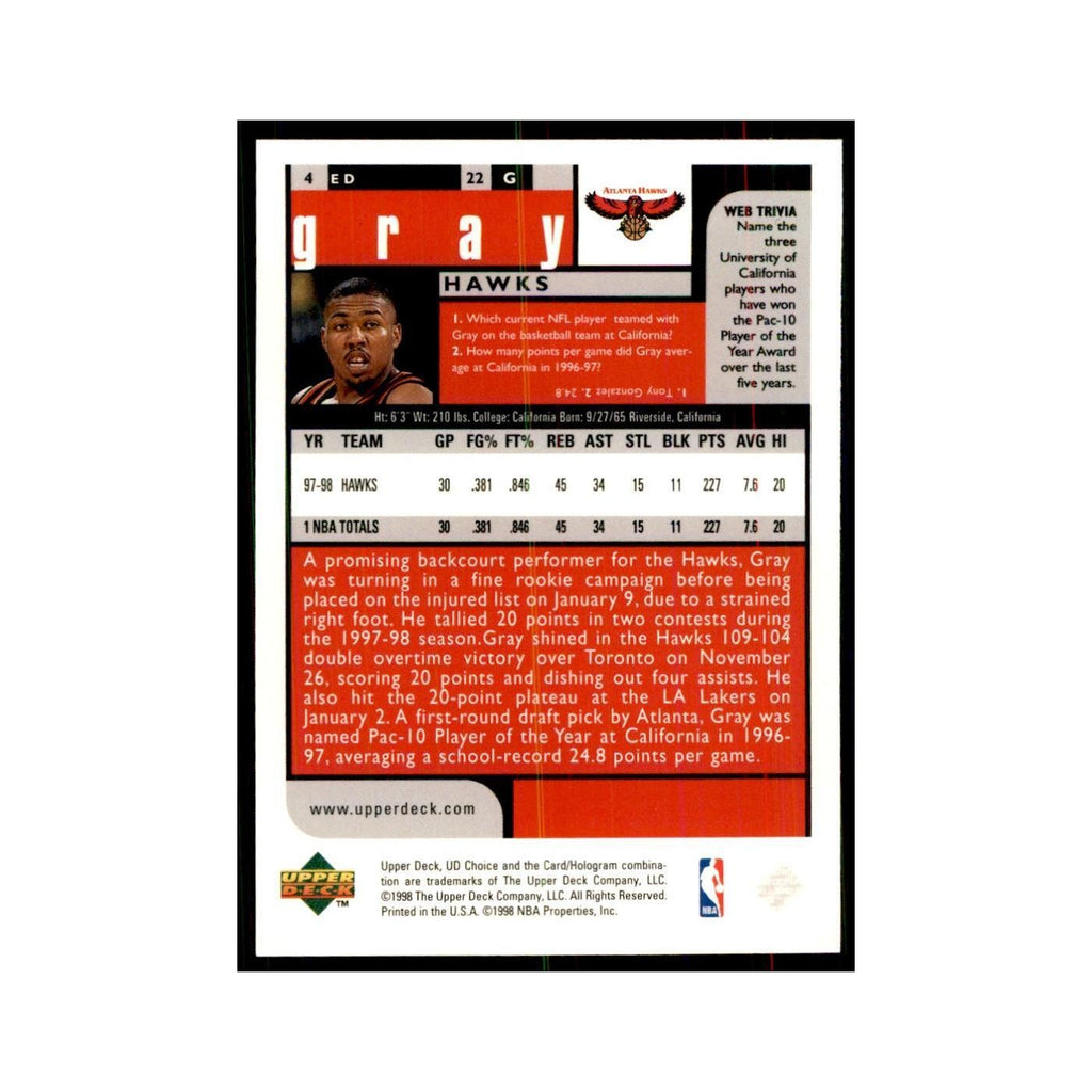 1998 UD Choice Ed Gray Basketball Cards #4
