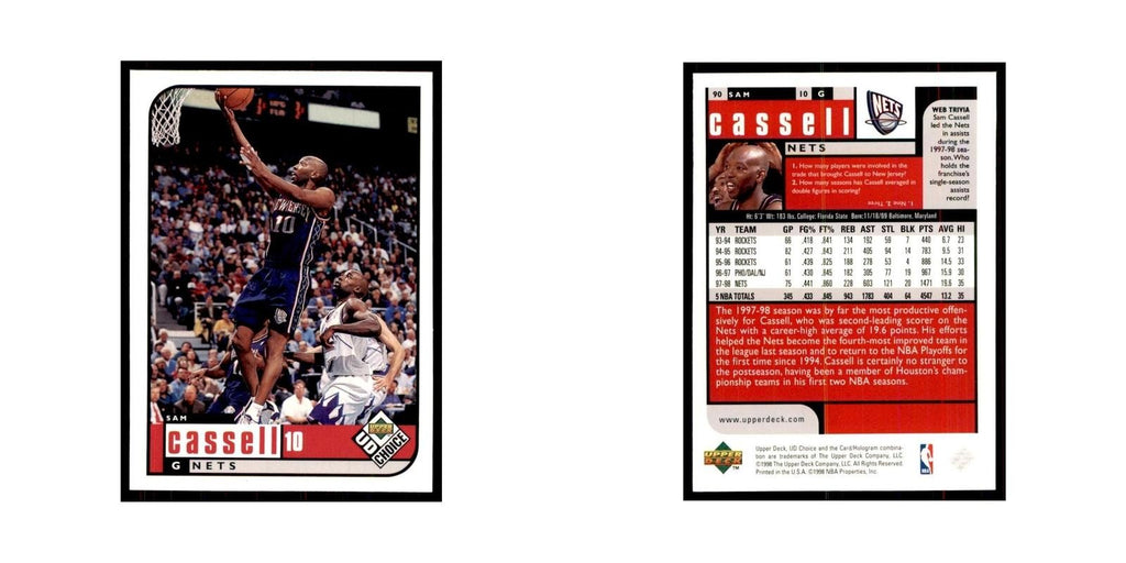 1998 UD Choice Sam Cassell Basketball Cards #90