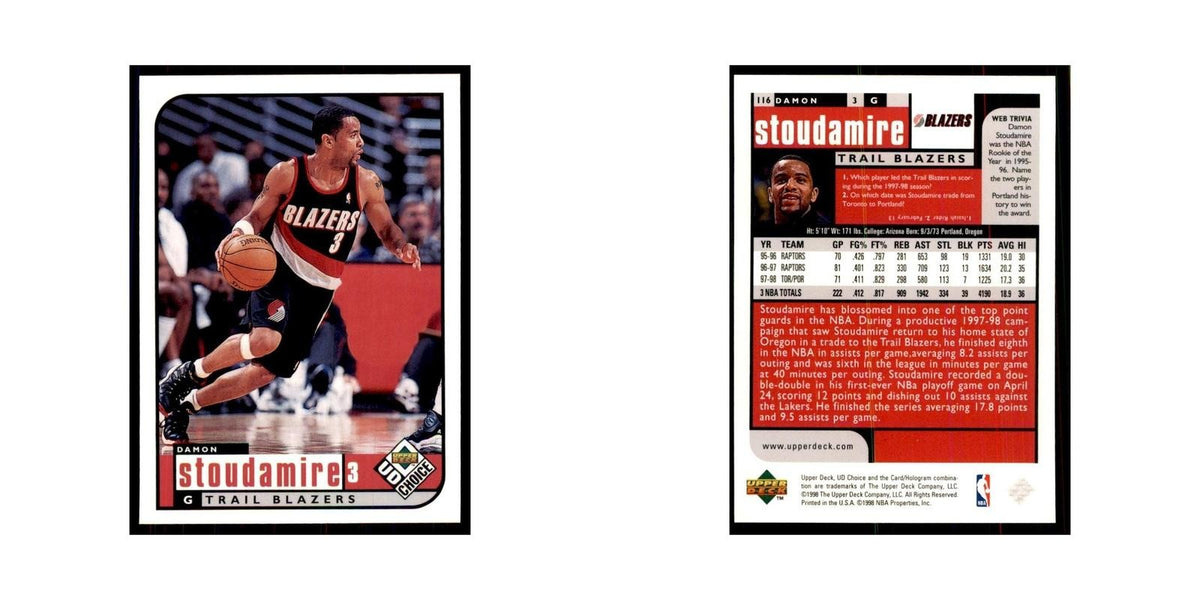 1998 UD Choice Damon Stoudamire Basketball Cards #116