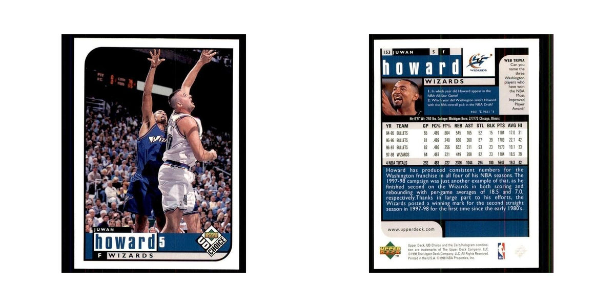 1998 UD Choice Juwan Howard Basketball Cards #153