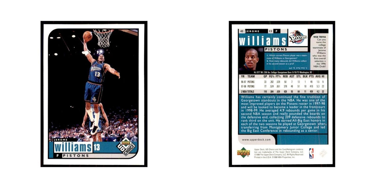 1998 UD Choice Jerome Williams Basketball Cards #43