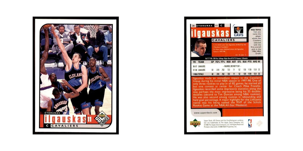 1998 UD Choice Zydrunas Ilgauskas Basketball Cards #26