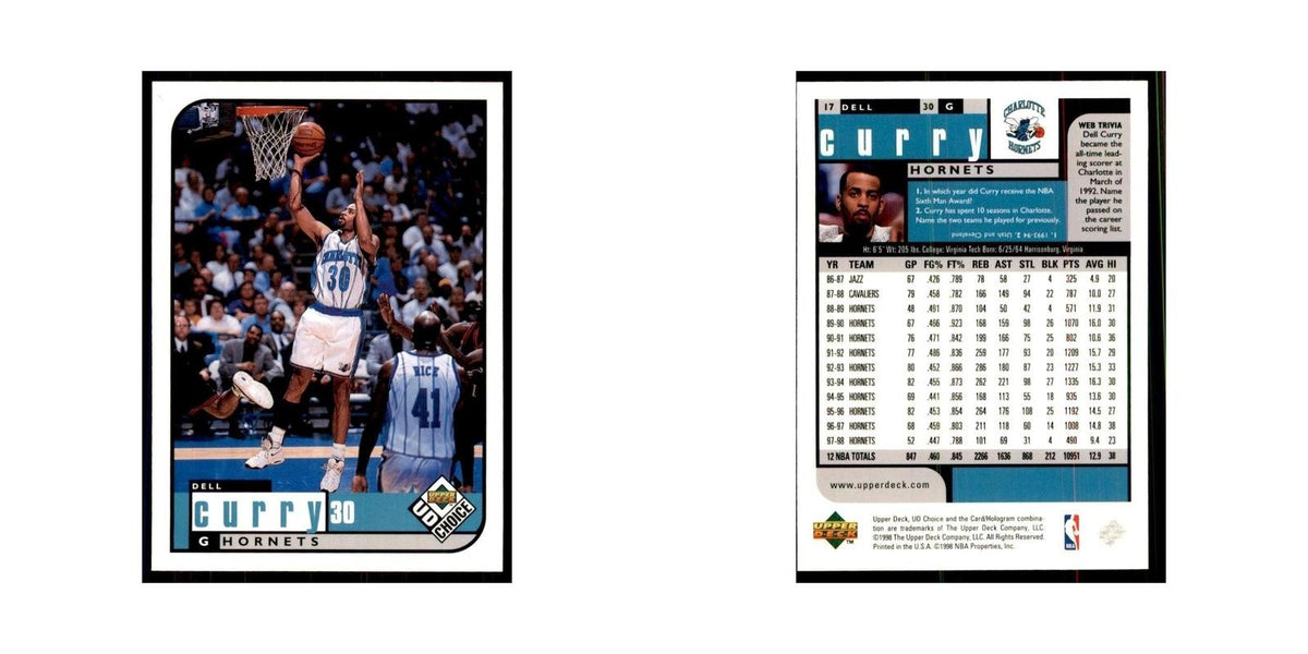 1998 UD Choice Dell Curry Basketball Cards #17