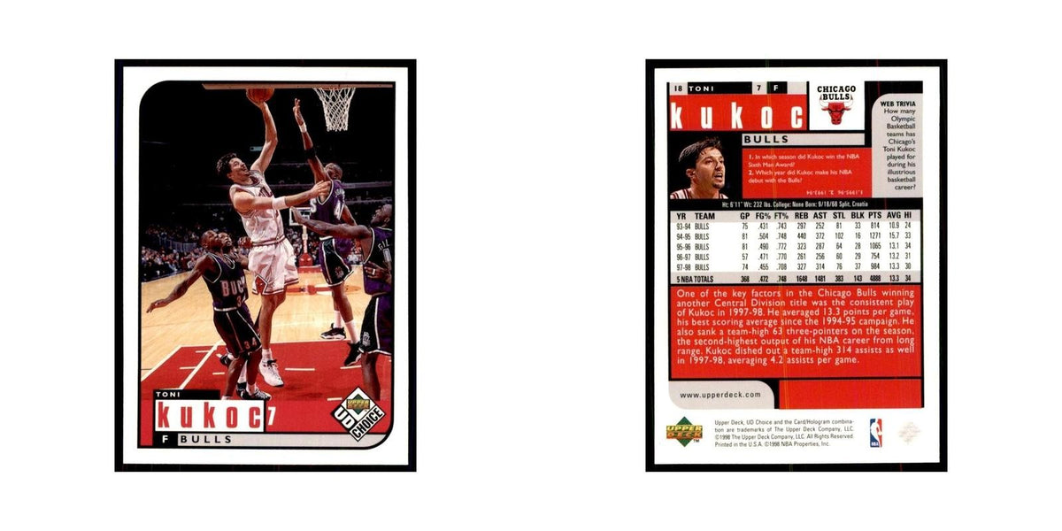 1998 UD Choice Toni Kukoc Basketball Cards #18