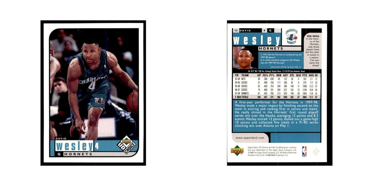 1998 UD Choice David Wesley Basketball Cards #12