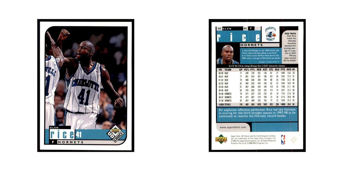 1998 UD Choice Glen Rice Basketball Cards #14