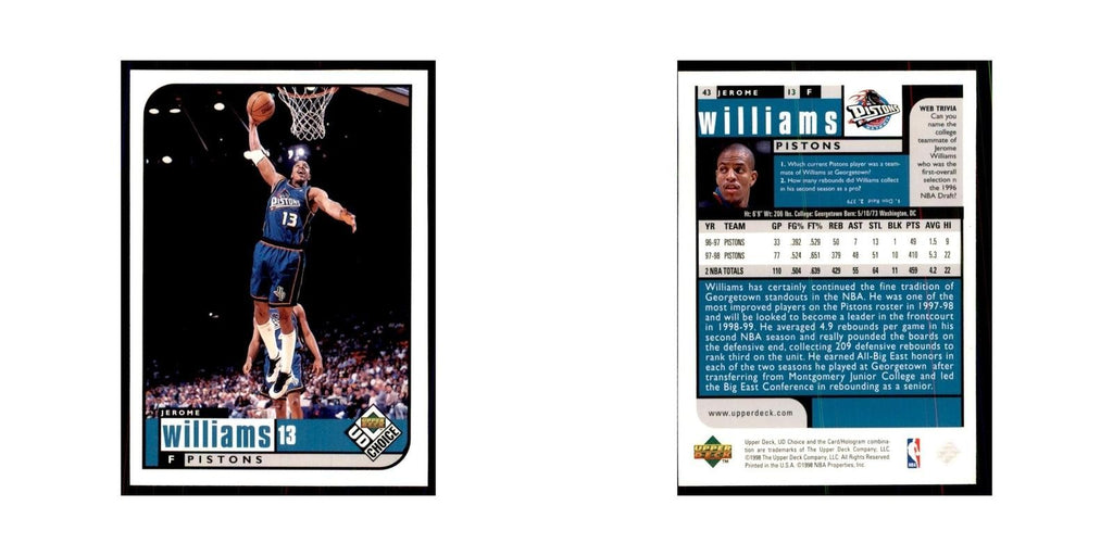 1998 UD Choice Jerome Williams Basketball Cards #43