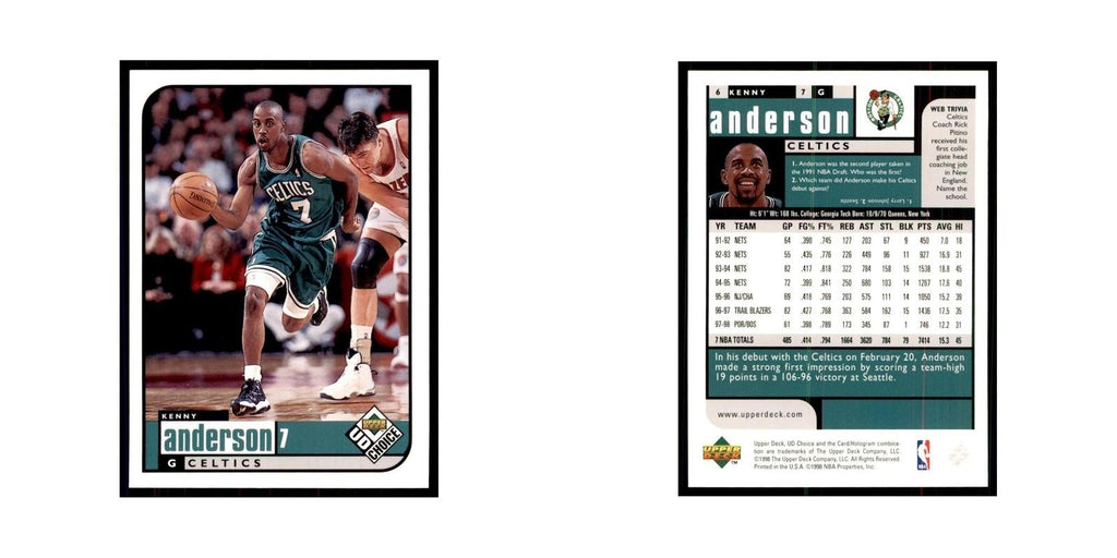 1998 UD Choice Kenny Anderson Basketball Cards #6