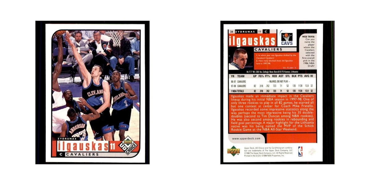 1998 UD Choice Zydrunas Ilgauskas Basketball Cards #26