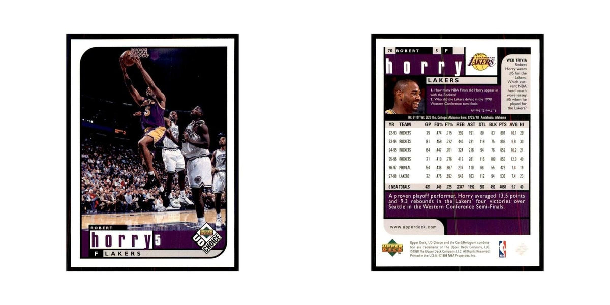 1998 UD Choice Robert Horry Basketball Cards #70
