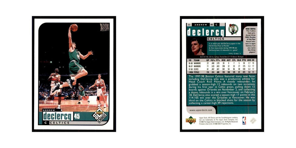 1998 UD Choice Andrew DeClercq Basketball Cards #11
