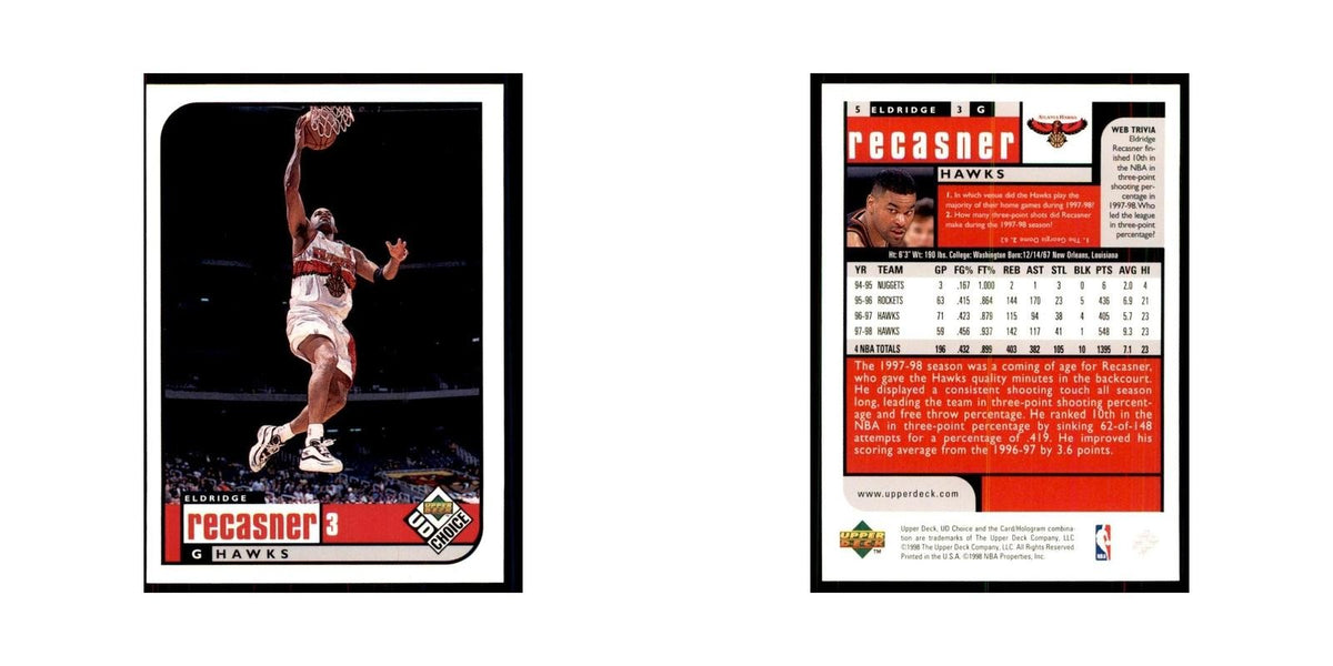 1998 UD Choice Eldridge Recasner Basketball Cards #5
