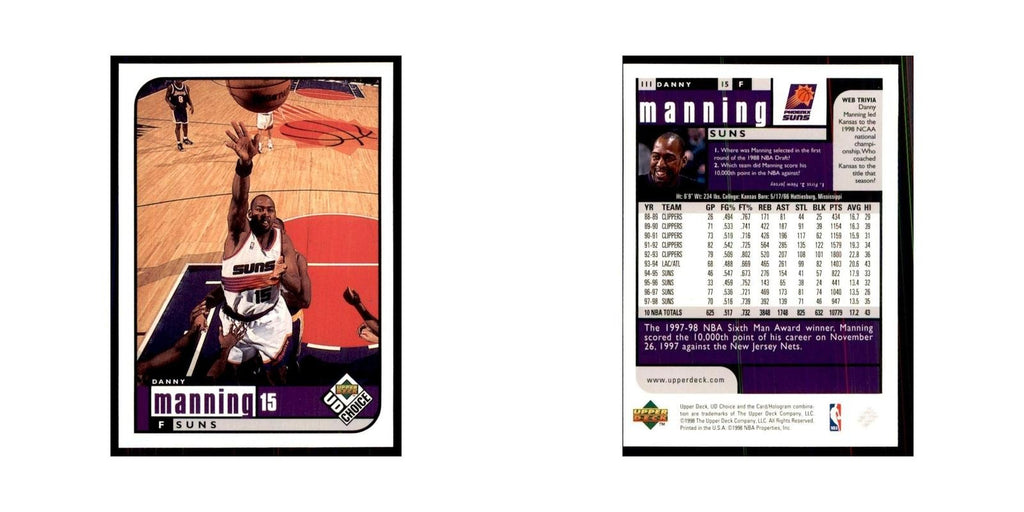 1998 UD Choice Danny Manning Basketball Cards #111
