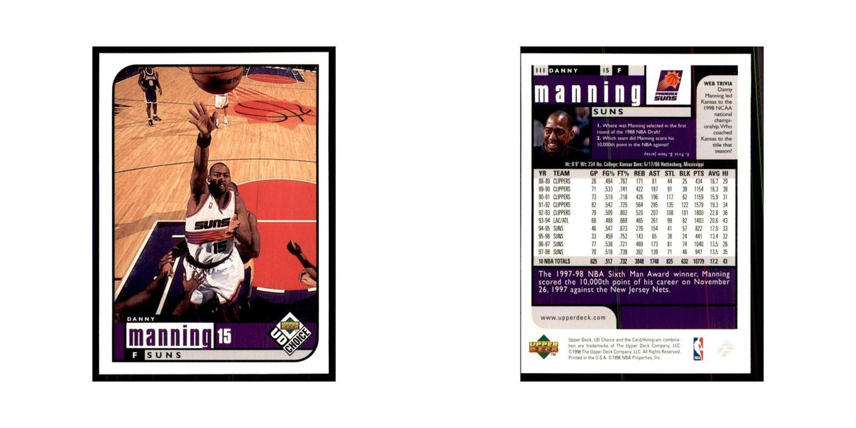 1998 UD Choice Danny Manning Basketball Cards #111