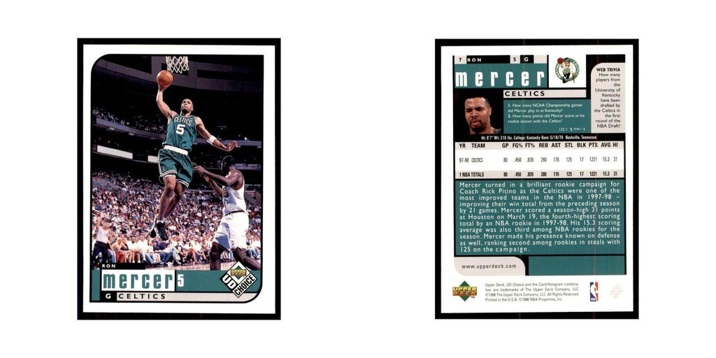 1998 UD Choice Ron Mercer Basketball Cards #7