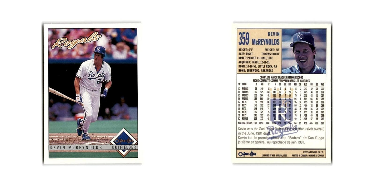 Kevin McReynolds 1993 O-Pee-Chee #359 Kansas City Royals Baseball Card NM