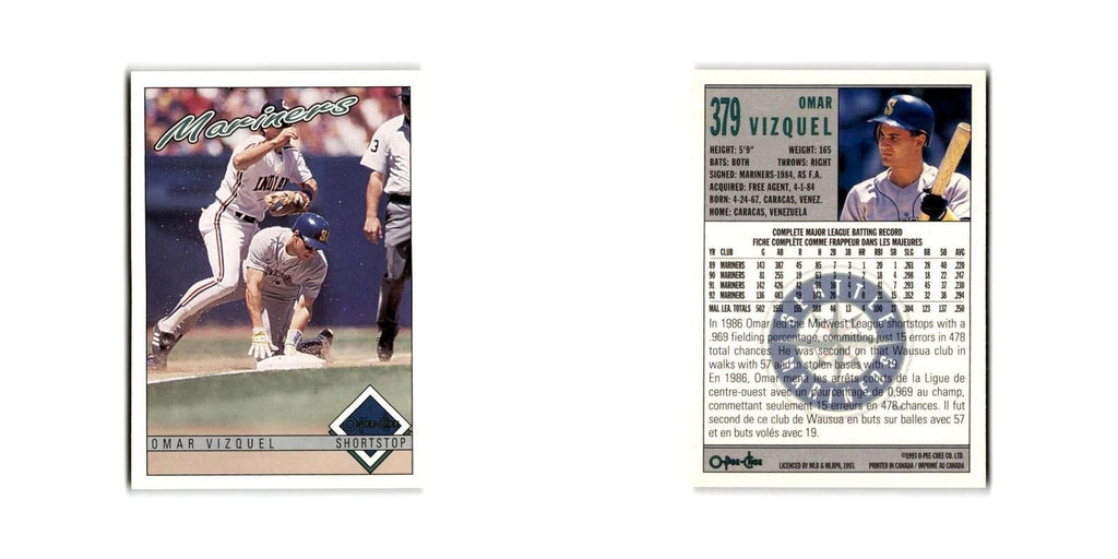 Omar Vizquel 1993 O-Pee-Chee #379 Seattle Mariners Baseball Card NM