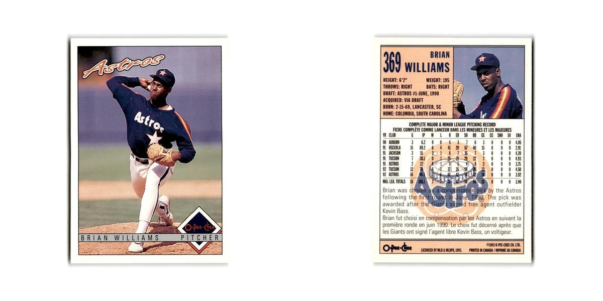 Brian Williams 1993 O-Pee-Chee #369 Houston Astros Baseball Card NM