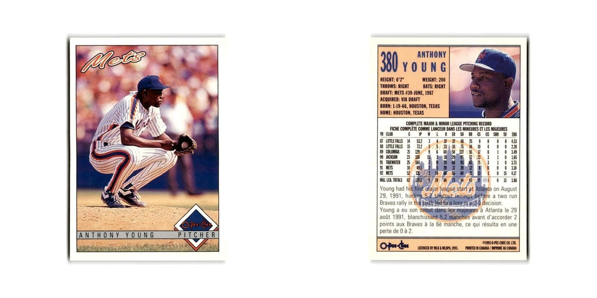 Anthony Young 1993 O-Pee-Chee #380 New York Mets Baseball Card NM