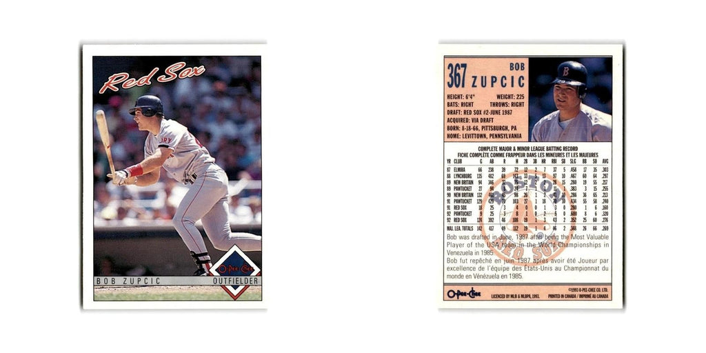 Bob Zupcic 1993 O-Pee-Chee #367 Boston Red Sox Baseball Card NM