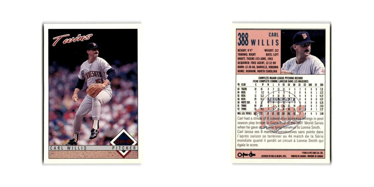 Chad Curtis 1993 O-Pee-Chee #388 Minnesota Twins Baseball Card NM