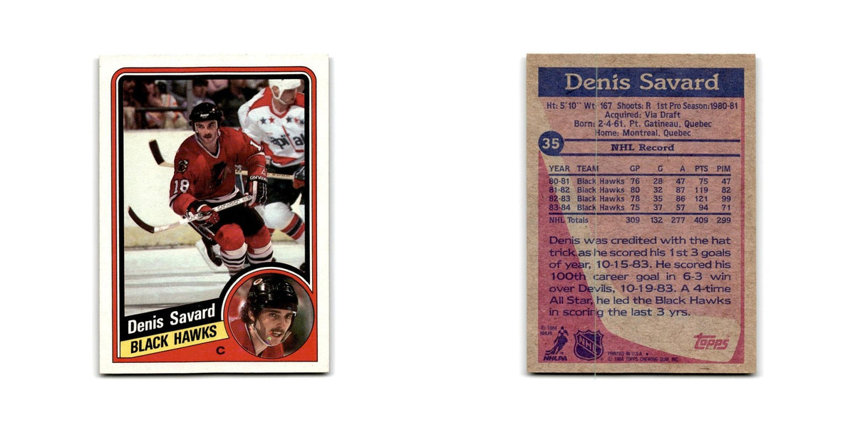 1984 Topps Denis Savard Chicago Blackhawks #35