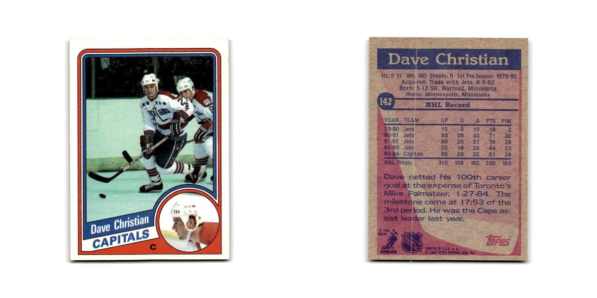 1984 Topps Dave Christian Washington Capitals #142
