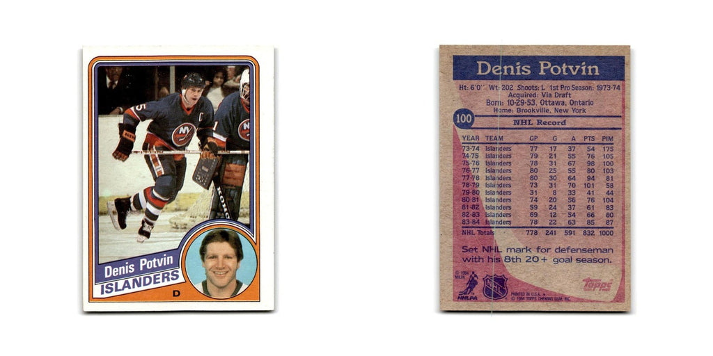 1984 Topps Denis Potvin New York Islanders #100