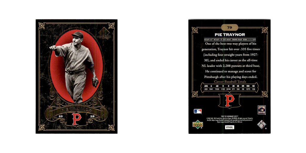 2007 SP Legendary Cuts Baseball Card PieTraynor #79