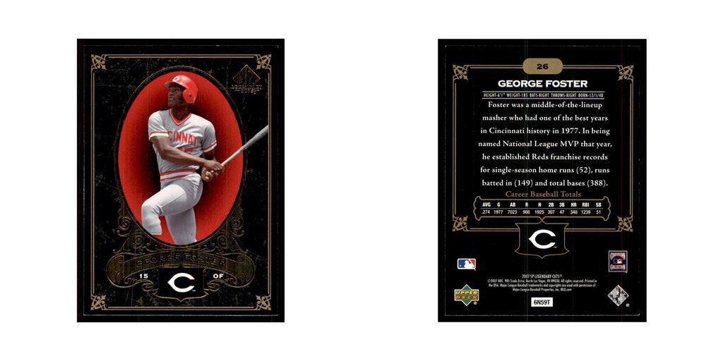 2007 SP Legendary Cuts Baseball Card George Foster #26