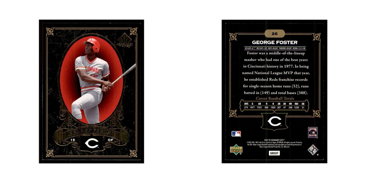 2007 SP Legendary Cuts Baseball Card George Foster #26