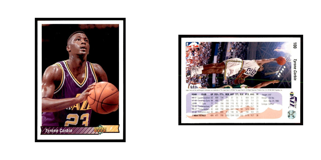 1992 Upper Deck Tyrone Corbin Basketball Cards #100