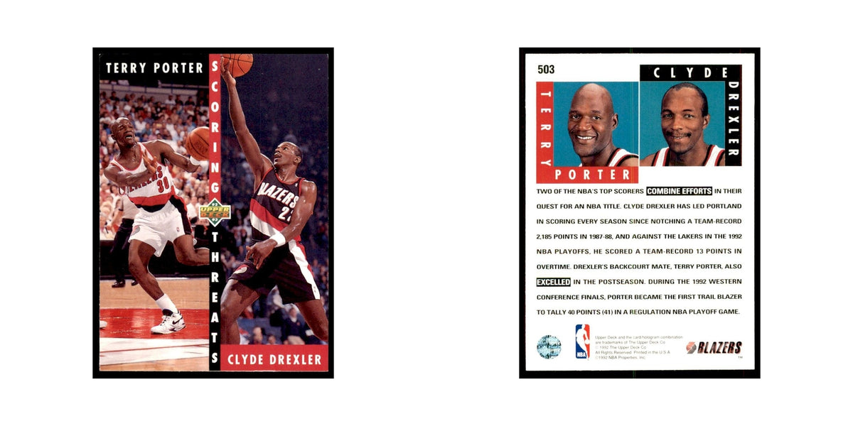 1992 Upper Deck Terry Porter/Clyde Drexler Basketball Cards #503