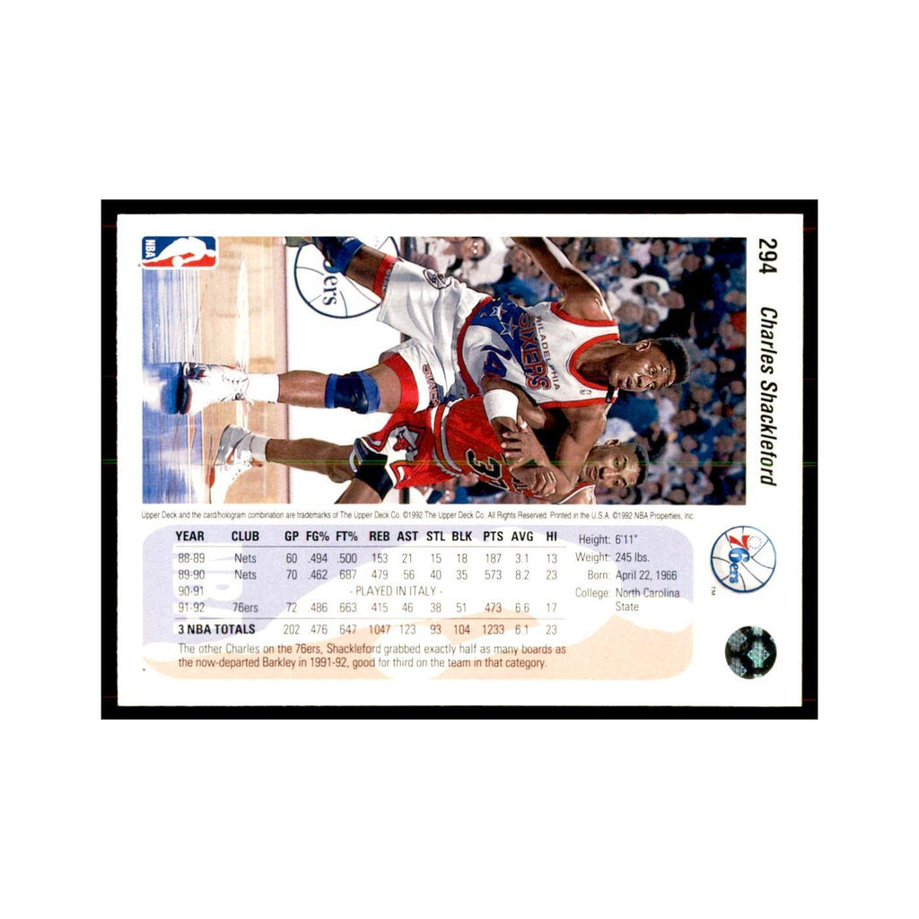 1992 Upper Deck Charles Shackleford Basketball Cards #294