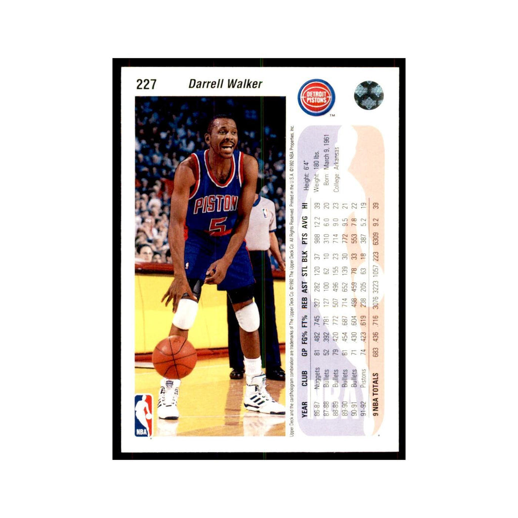 1992 Upper Deck Darrell Walker Basketball Cards #227