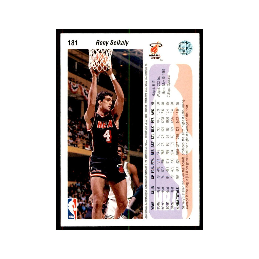 1992 Upper Deck Rony Seikaly Basketball Cards #181