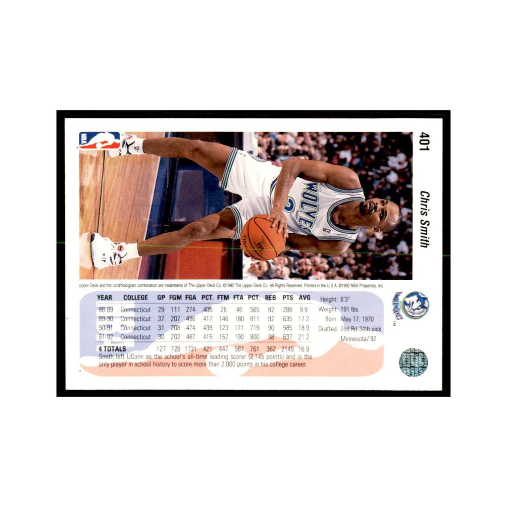 1992 Upper Deck Chris Smith Basketball Cards #401