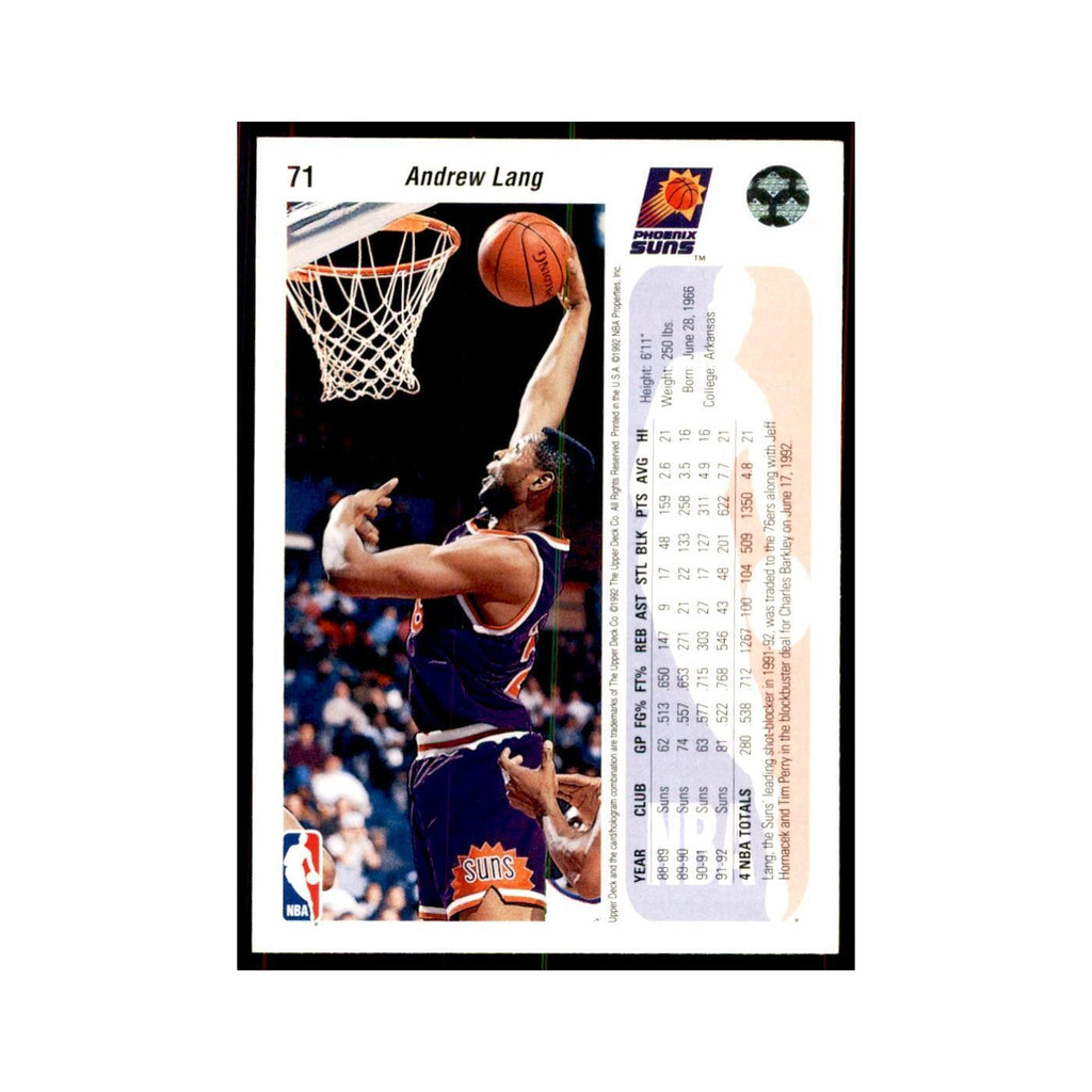 1992 Upper Deck Andrew Lang Basketball Cards #71