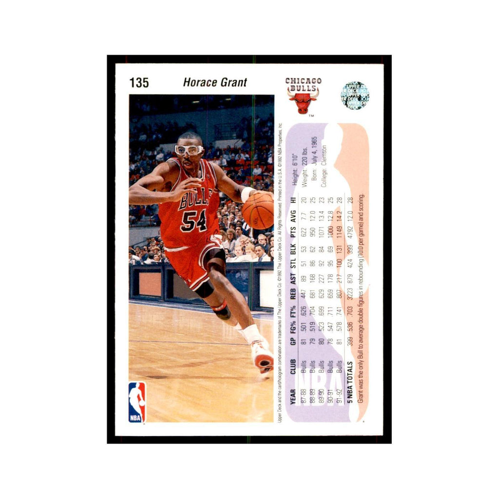 1992 Upper Deck Horace Grant Basketball Cards #135