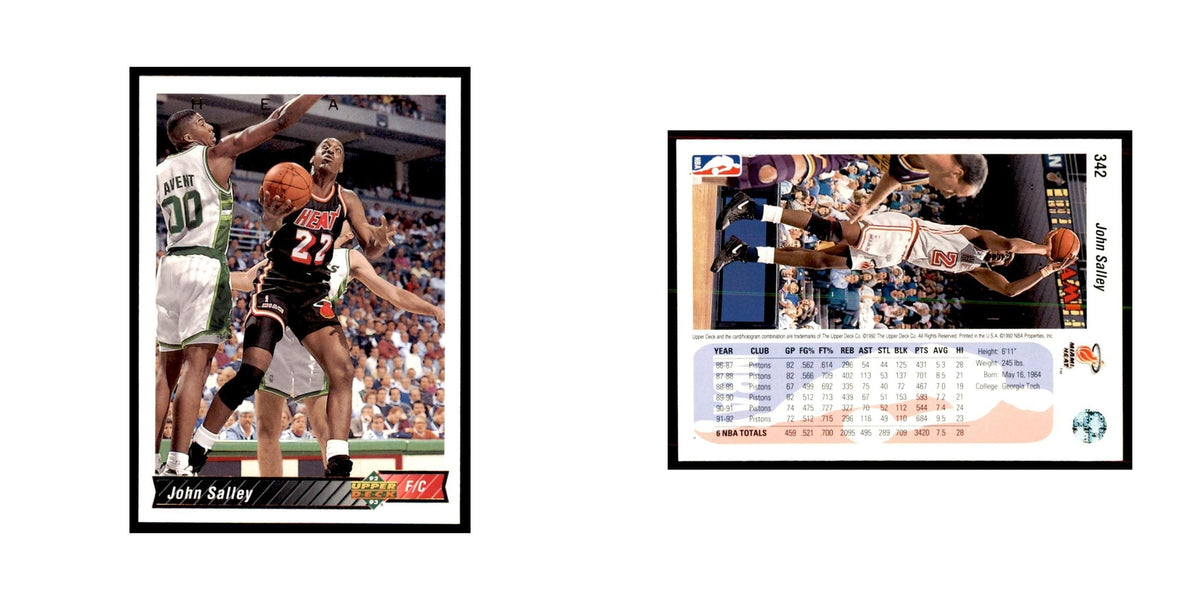1992 Upper Deck John Salley Basketball Cards #342