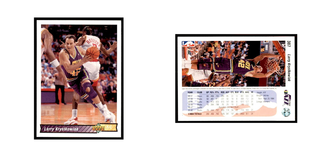1992 Upper Deck Larry Krystkowiak Basketball Cards #387