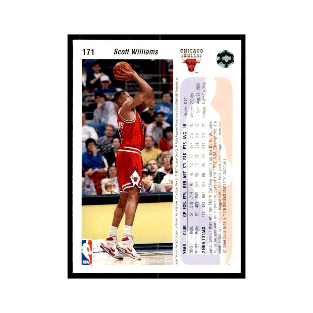1992 Upper Deck Scott Williams Basketball Cards #171