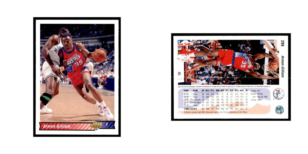 1992 Upper Deck Armon Gilliam Basketball Cards #299