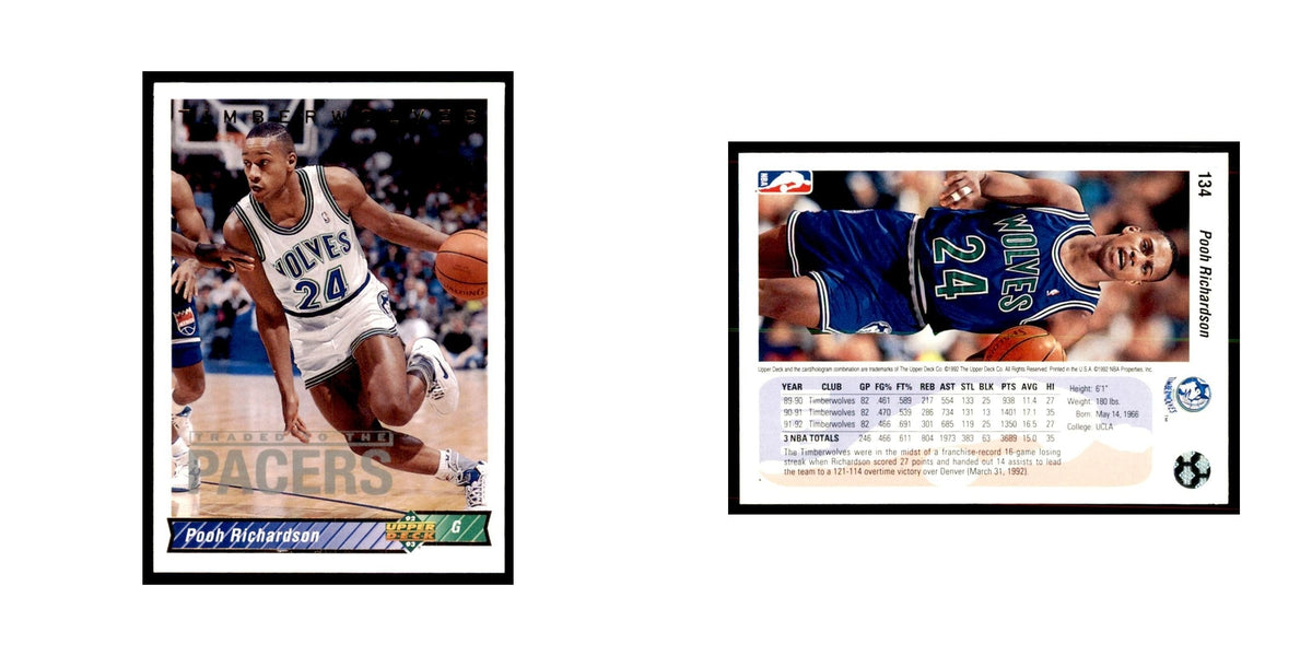 1992 Upper Deck Pooh Richardson Basketball Cards #134