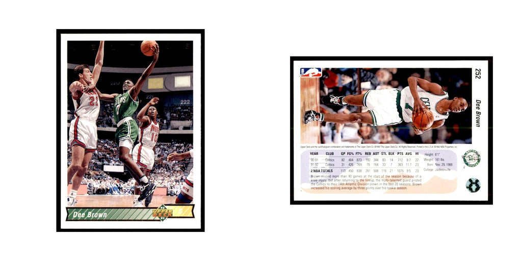 1992 Upper Deck Dee Brown Basketball Cards #252