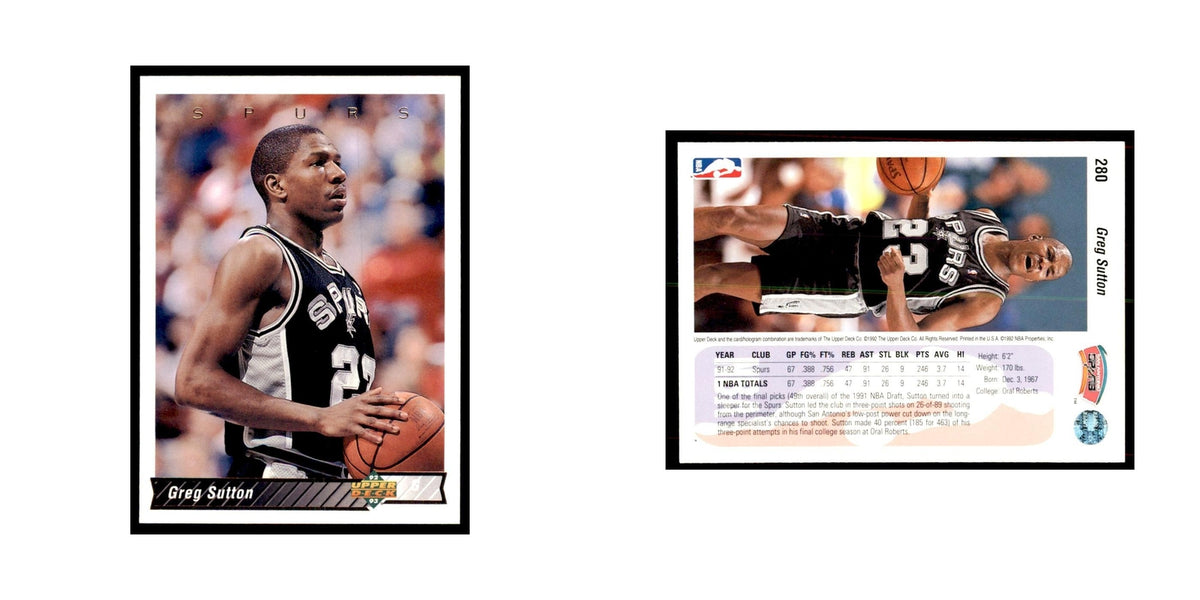 1992 Upper Deck Greg Sutton Basketball Cards #280